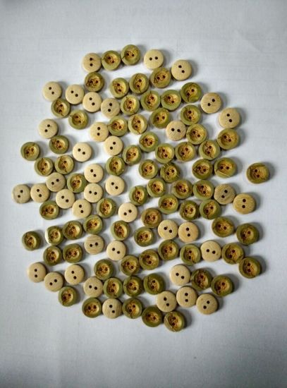 11.25mm Bamboo Button with Especial Laser Drawing Natural Button