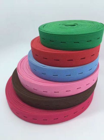 White Elastic Tape with Button Hole