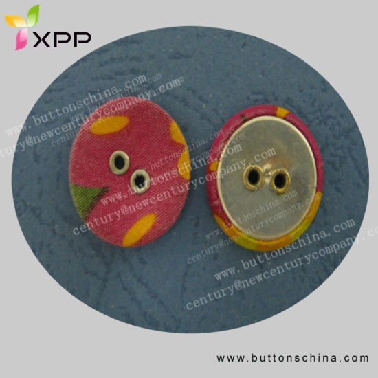 Metal Fabric Button with 2 Brass Eyelet