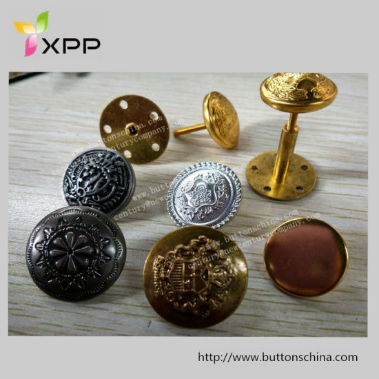 Metal Screw Button with Plated Gold Silver