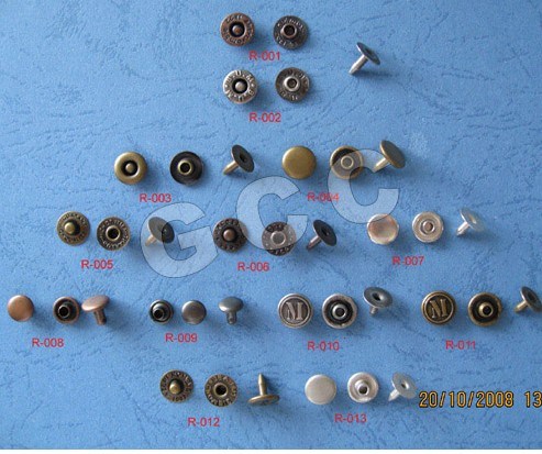 9mm Brass Metal Rivet with Aluminum Pin